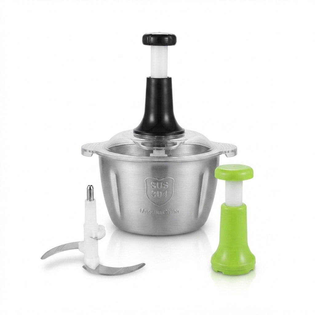 HAND PUSHING CHOPPER STAINLESS STEEL BOWL
