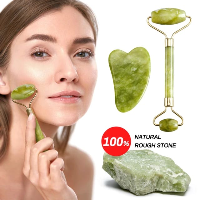Marble Jade Roller With Guasha
