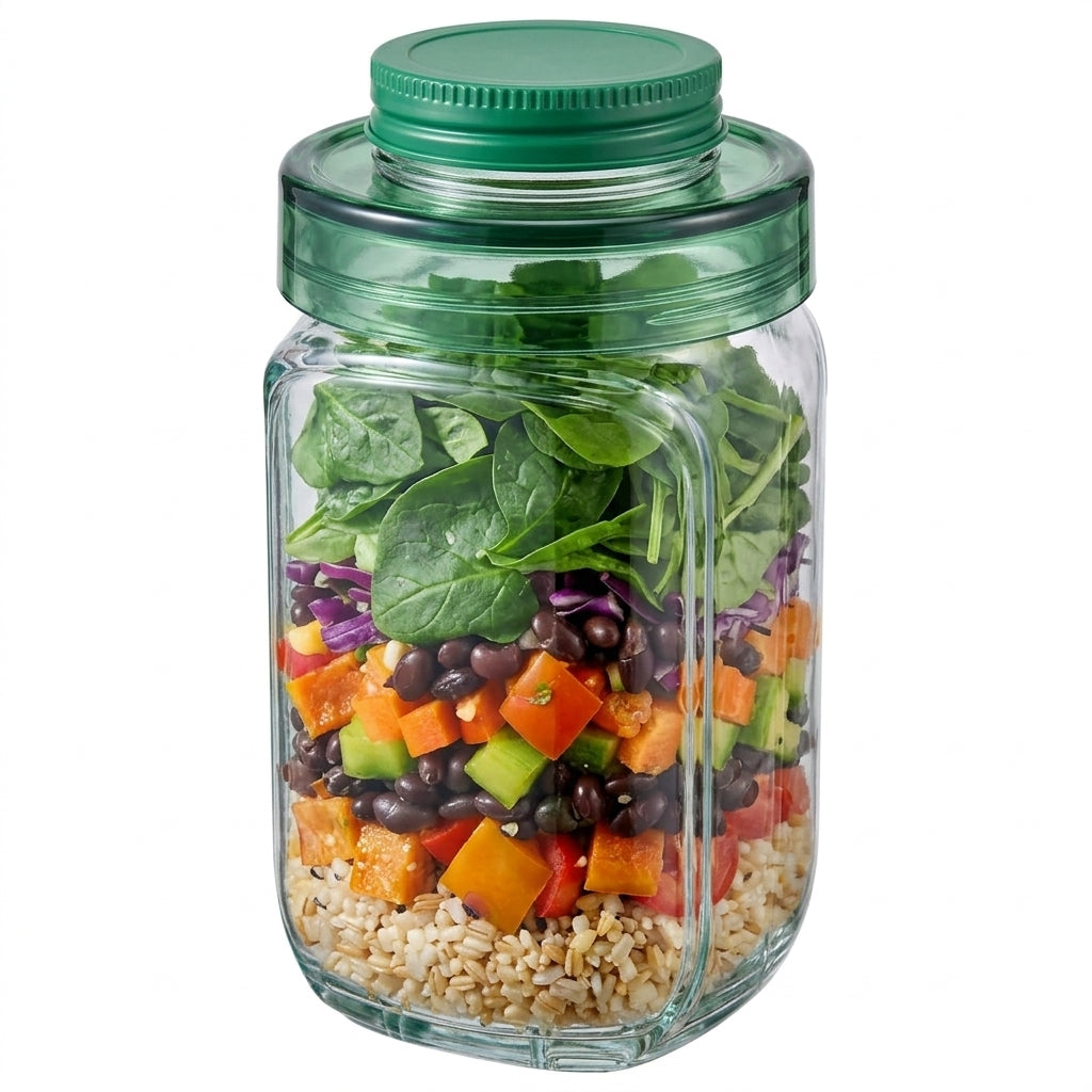Portable Acrylic Salad Shaker Jar – Fresh Meal Prep Container