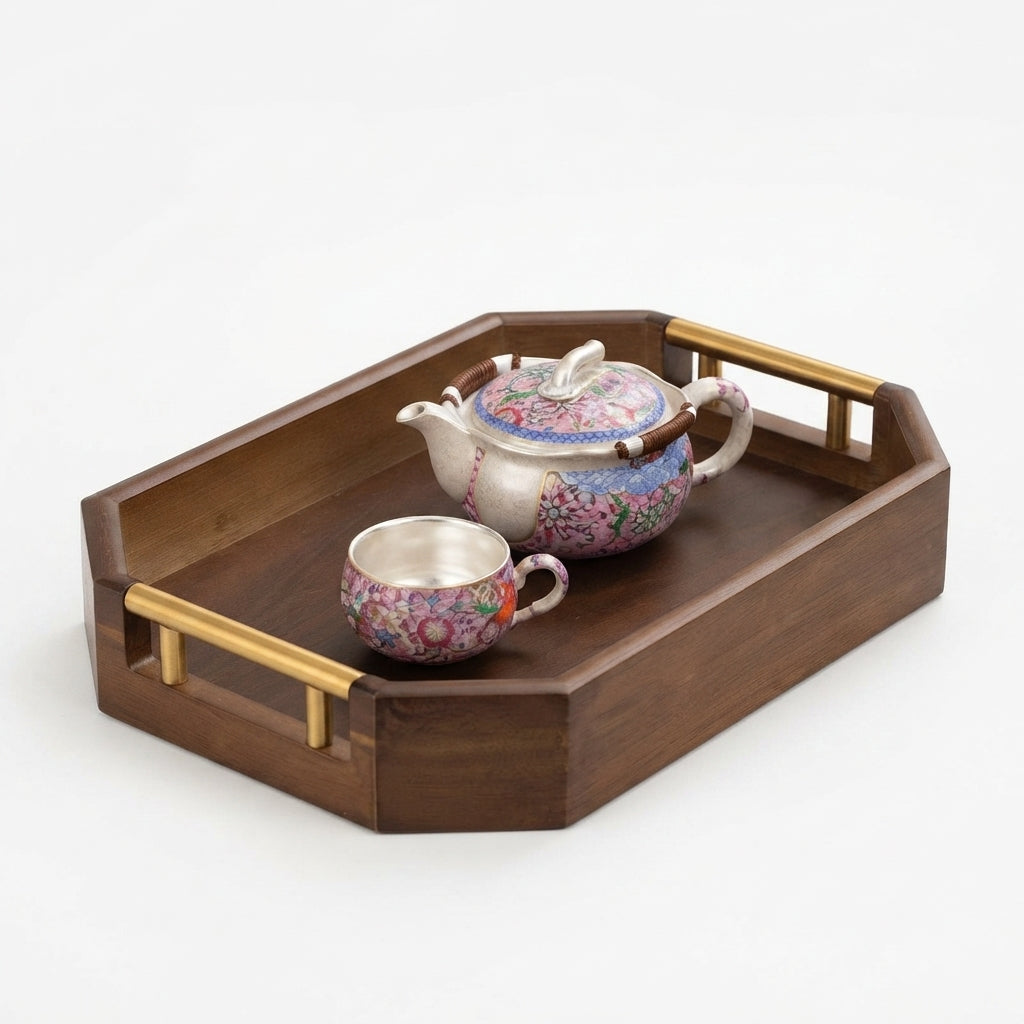 Japanese-style solid wood tray set