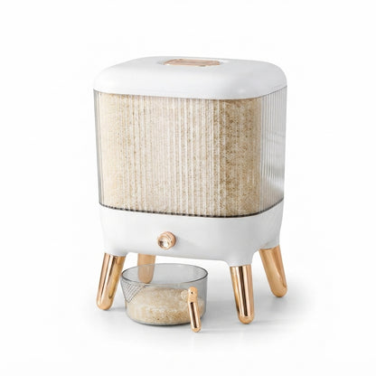 Elegant Countertop Rice Dispenser with Golden Legs