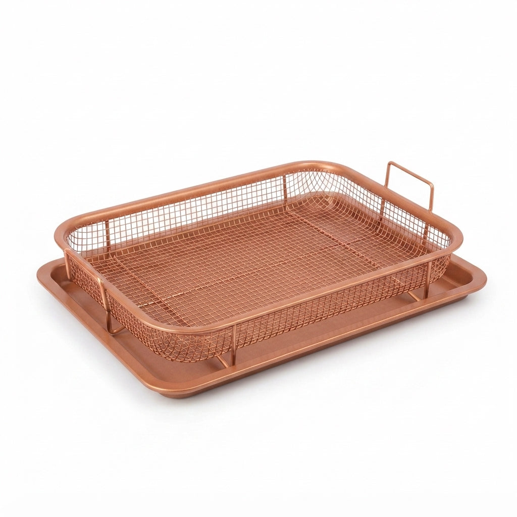 Copper Rectangle Crispy Tray (2-Piece Set)