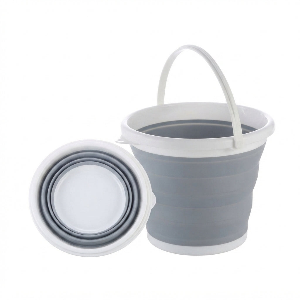Multi-Purpose Foldable Silicone Water Bucket with Carrying Handle – Camping & Car Wash Water Pail