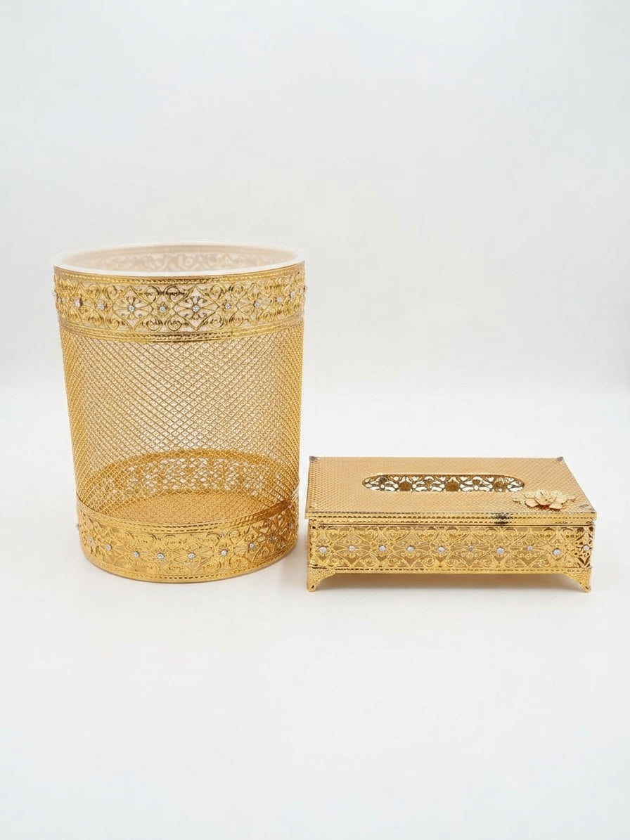 Premium 2pc Tissue Box and Dust Bin