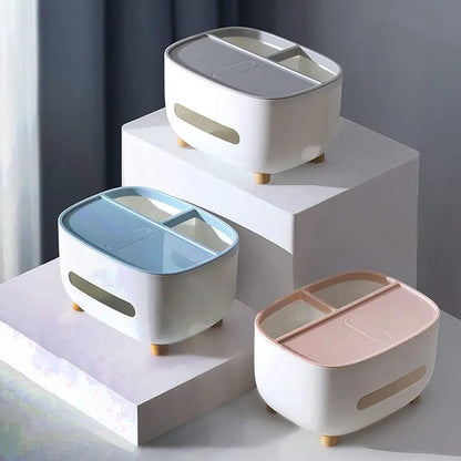Multifunctional Desk Storage Box with Tissue Holder.