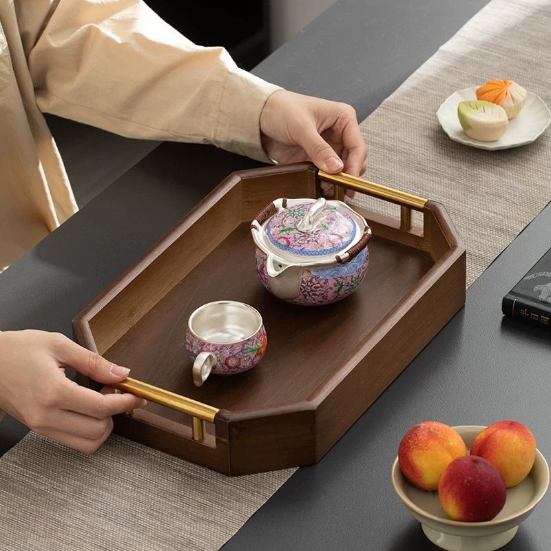 Japanese-style solid wood tray set