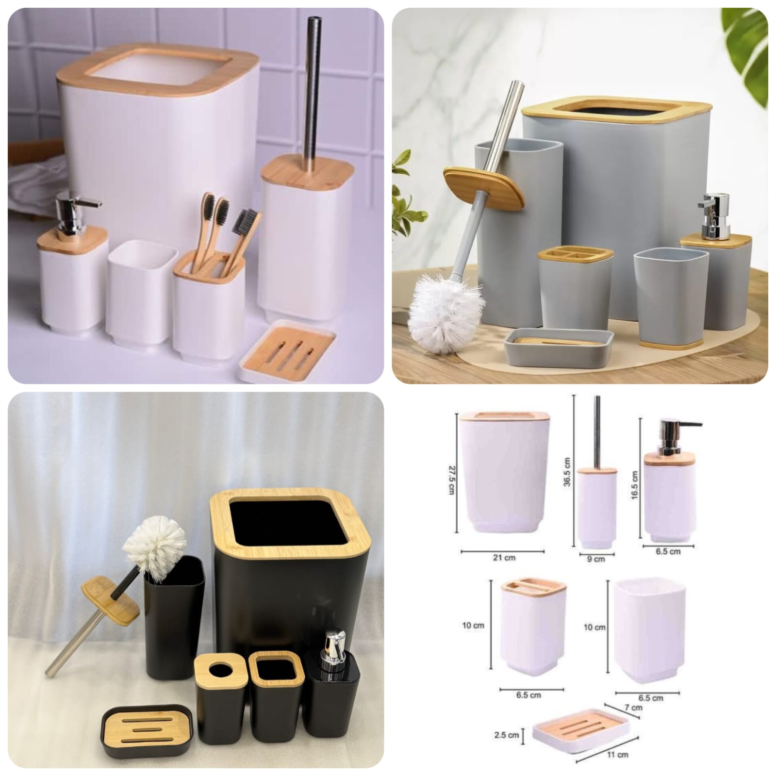 6Pcs Square Bathroom Set