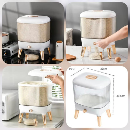 Elegant Countertop Rice Dispenser with Golden Legs