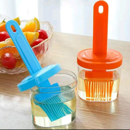 Oil Bottle With Silicone Brush (Random Colours)