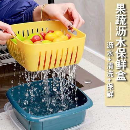 Strainer Basket Double Drain Basket Washing Kitchen