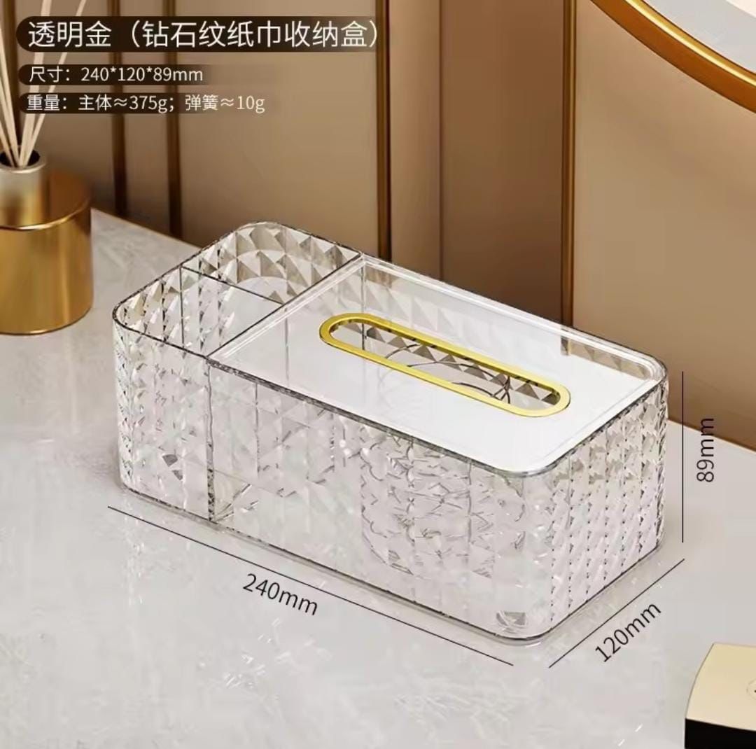 High-end PET tissue box, coffee table surface multi-functional storage box