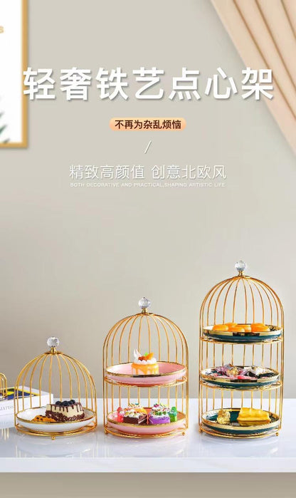 Luxury Gold Birdcage Dessert Stand