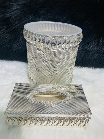Premium 2pc Tissue Box and Dust Bin