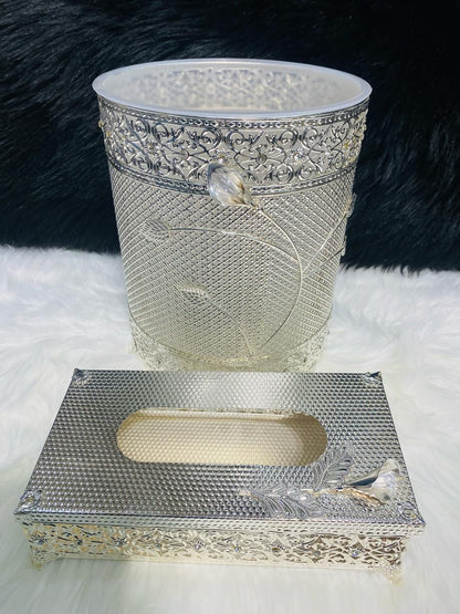Premium 2pc Tissue Box and Dust Bin