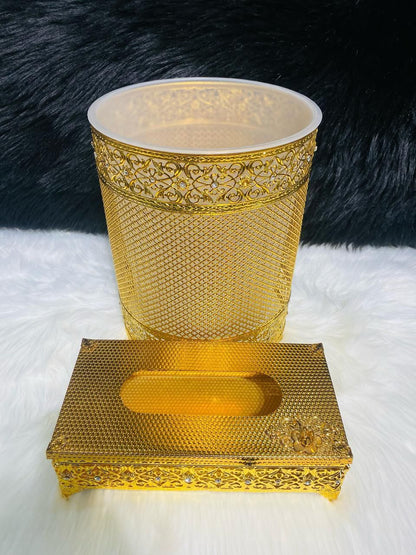 Premium 2pc Tissue Box and Dust Bin