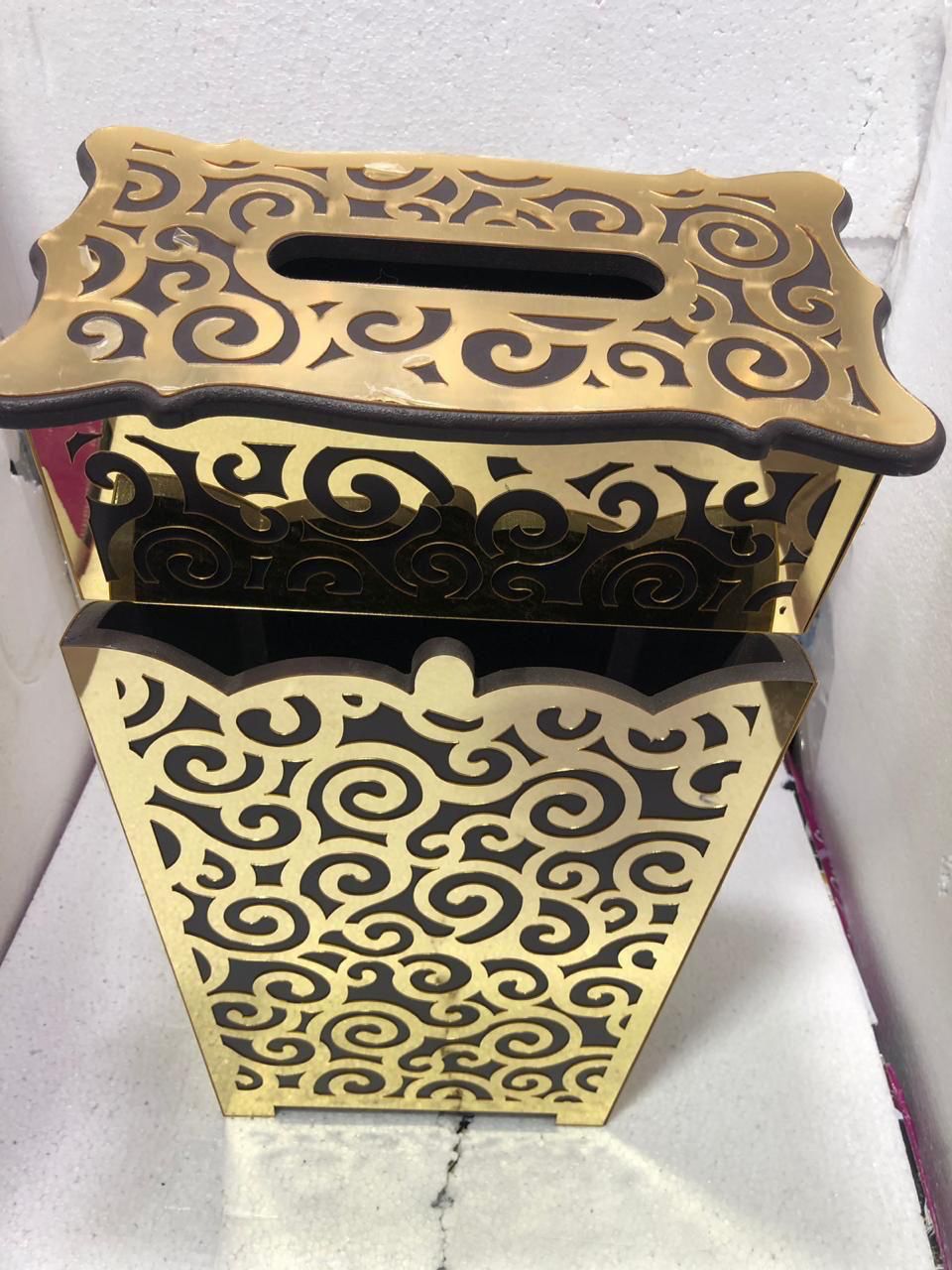 Premium 2pc Tissue Box and Dust Bin