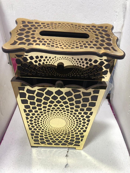 Premium 2pc Tissue Box and Dust Bin