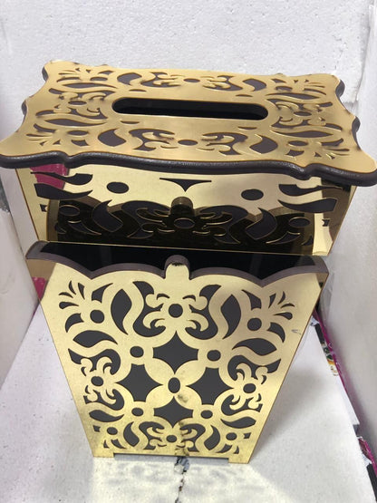 Premium 2pc Tissue Box and Dust Bin