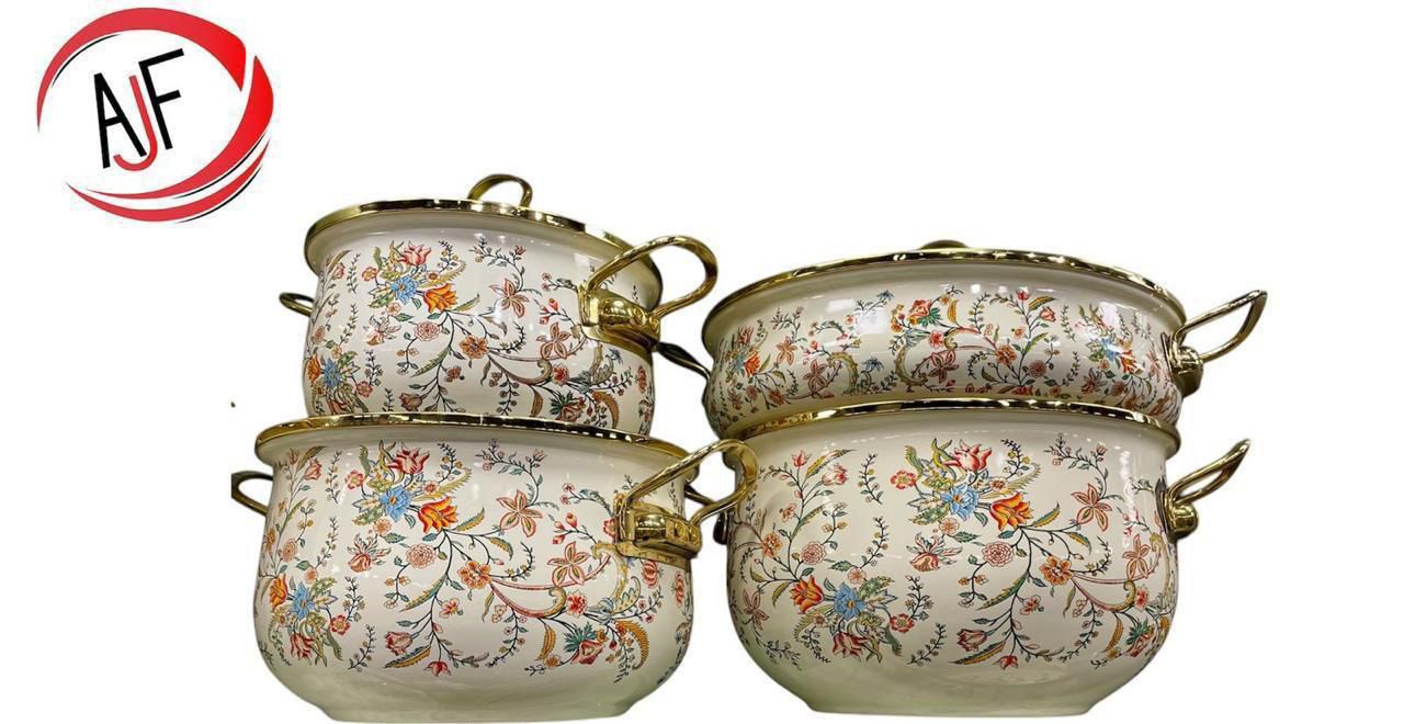 Floral Daam Cheeni 4/5 Piece Cooking Pot Set with Lids