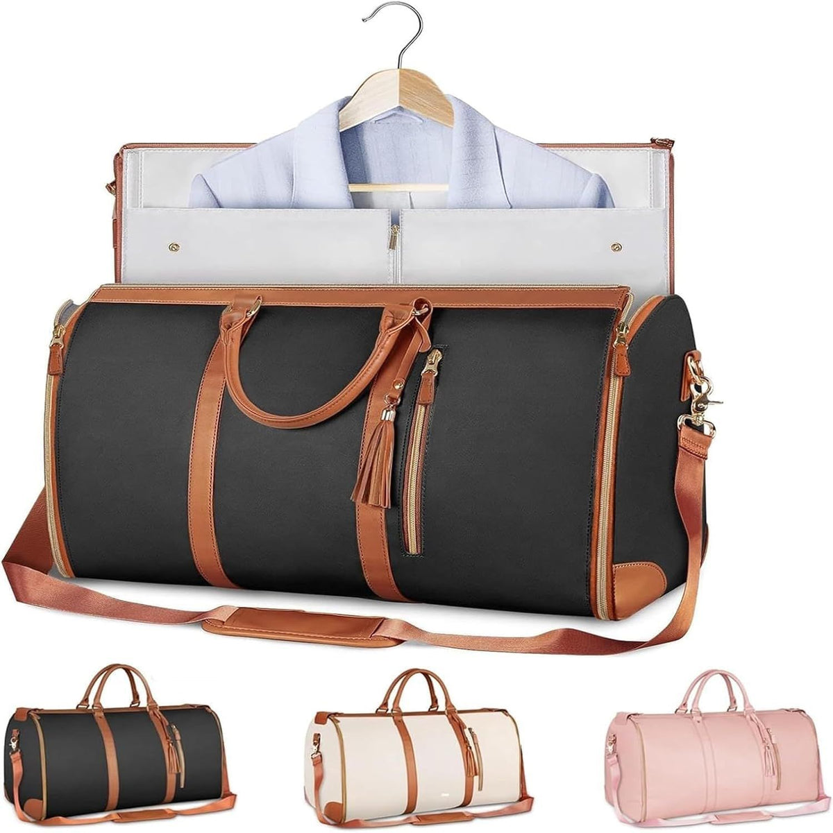 Luxury Travel Duffle Bag with Built-in Suit / Dress Hanger