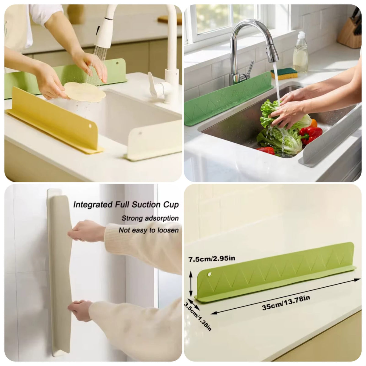Flexible Silicone Kitchen Sink Water Baffle Board – Splash Proof Guard (16 Inches)
