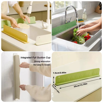 Flexible Silicone Kitchen Sink Water Baffle Board – Splash Proof Guard (16 Inches)